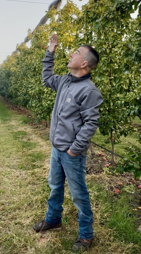 Michael Swindeman of Applewood Orchards explains pest control on his 300 acre orchard.